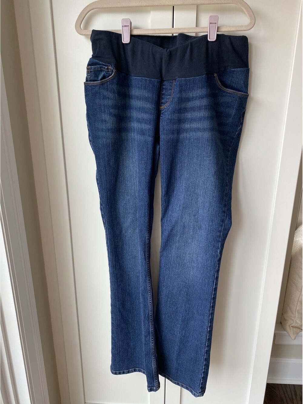 Motherhood Maternity Jeans Mid Rise Straight Leg Women's L COMFORT WAISTBAND EUC